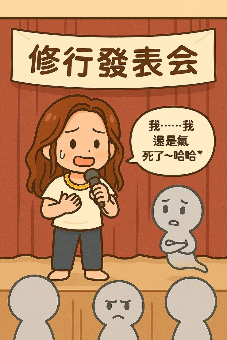 我不是不想修行得很優雅，是我真的還在氣。氣到只能在靈魂發表會上承認：我努力過了，但我還是氣死了～哈哈哈！
