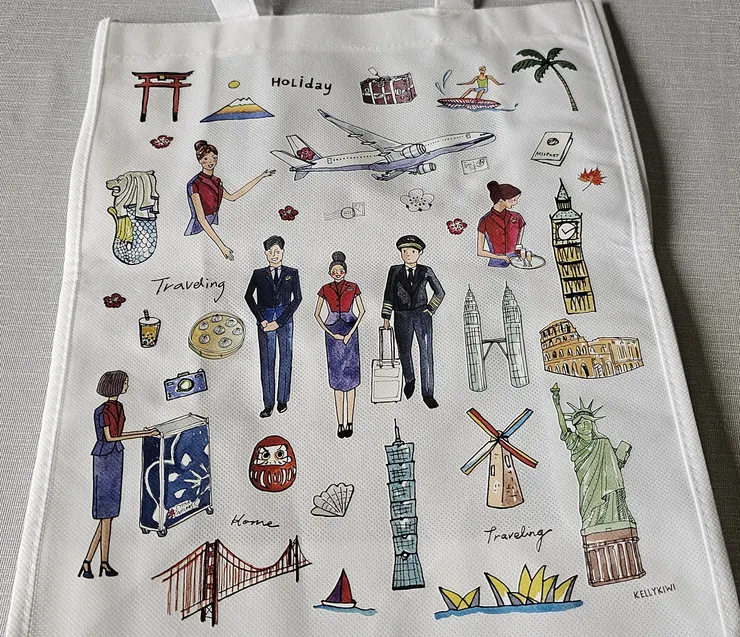 這是台北國際旅展華航攤位送的插畫提袋!好漂亮我好喜歡!