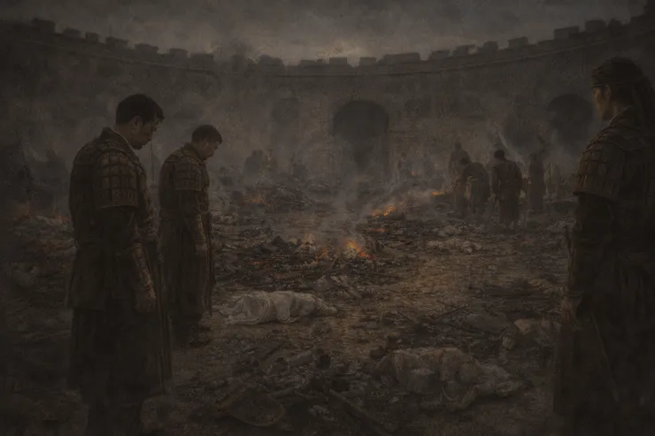 共和軍於火攻後檢視戰場