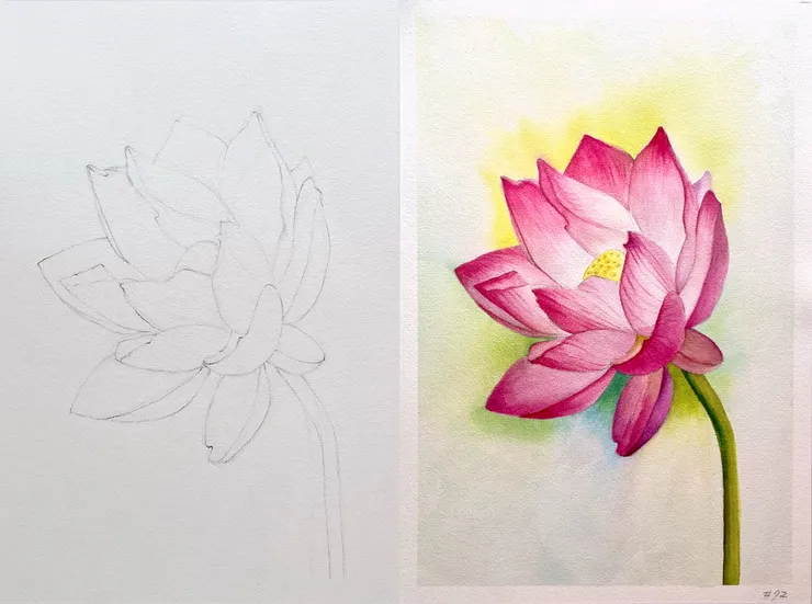 圖YH.CC@水彩練習W72, 38x26cm, SEP2024 (構圖參考網路攝影)