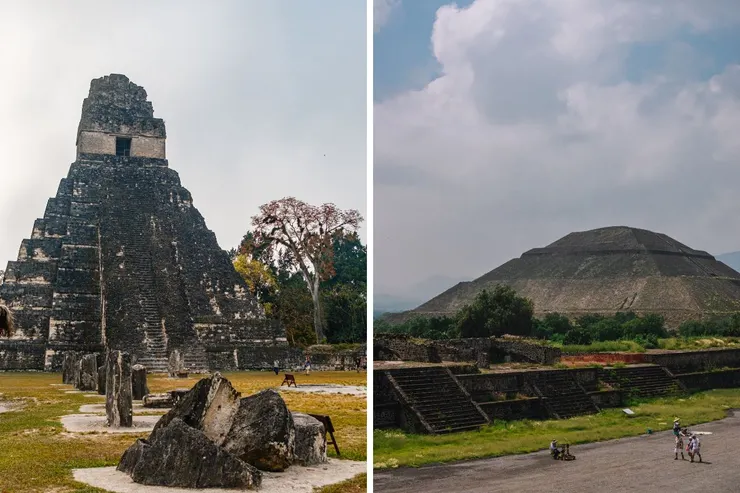 左圖是蒂卡爾 Petén Style 佩騰風格,右圖是特奧蒂瓦坎 Talud-Tablero 風格。