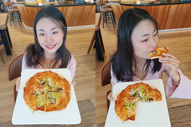 台北早午餐推薦 波赫士領地精品咖啡館 燻雞蘑菇Pizza