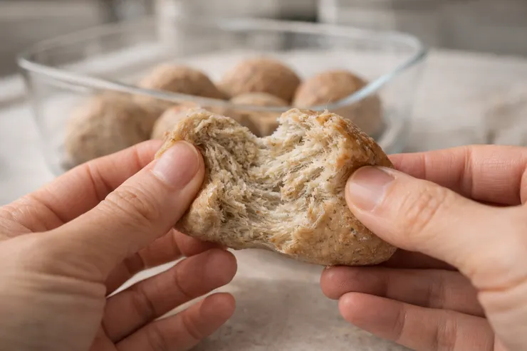 它不鬆軟。 它是紮實—— 是那種吃到會覺得「我夠了」的紮實。