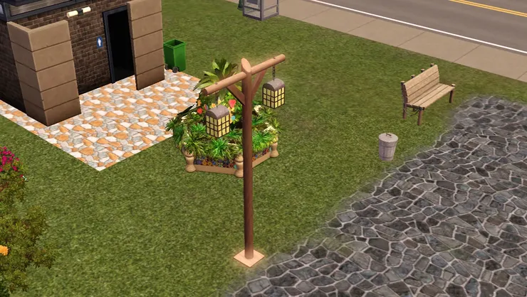 我用了和風的街燈，想帶出憩靜的氣息，也不想用普通的街燈。