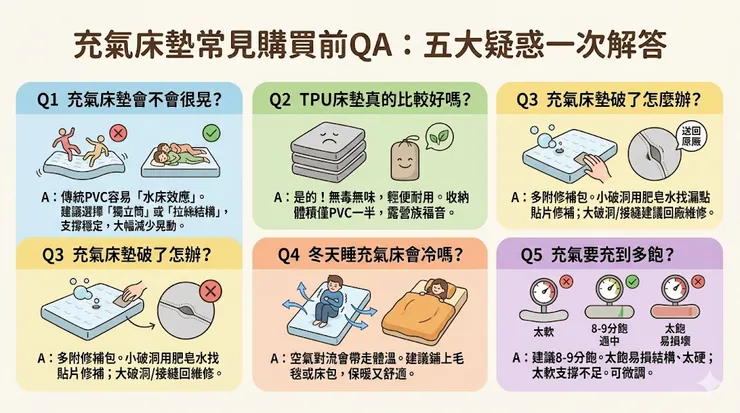 充氣床墊常見購買前QA