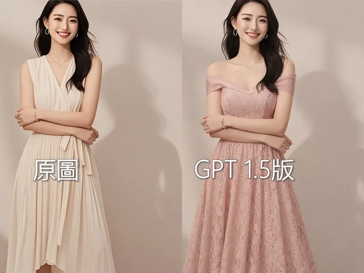 人物保持一致，只換衣服