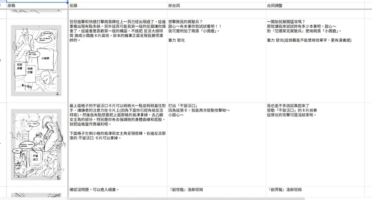 繪製途中的溝通文件與早期分鏡