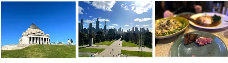 戰爭紀念館、俯瞰墨爾本市中心、餐廳:Max on Hardware。