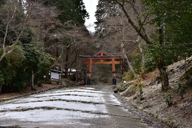 比叡山山腳下也開始飄雪了