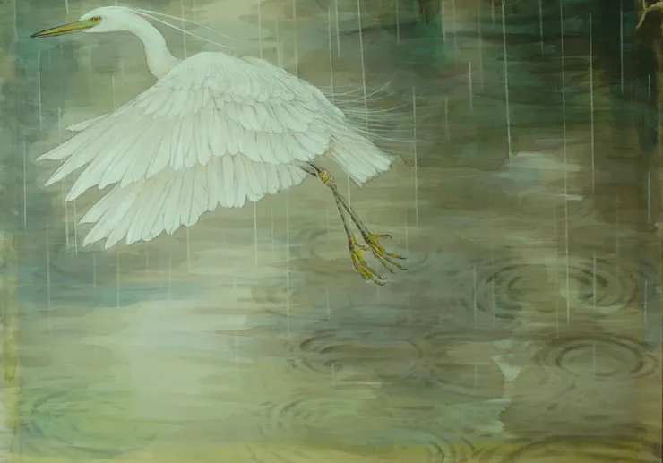 〈寒潭鷺影〉局部－ 白鷺鷥
