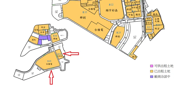 台南園區廠商租地圖