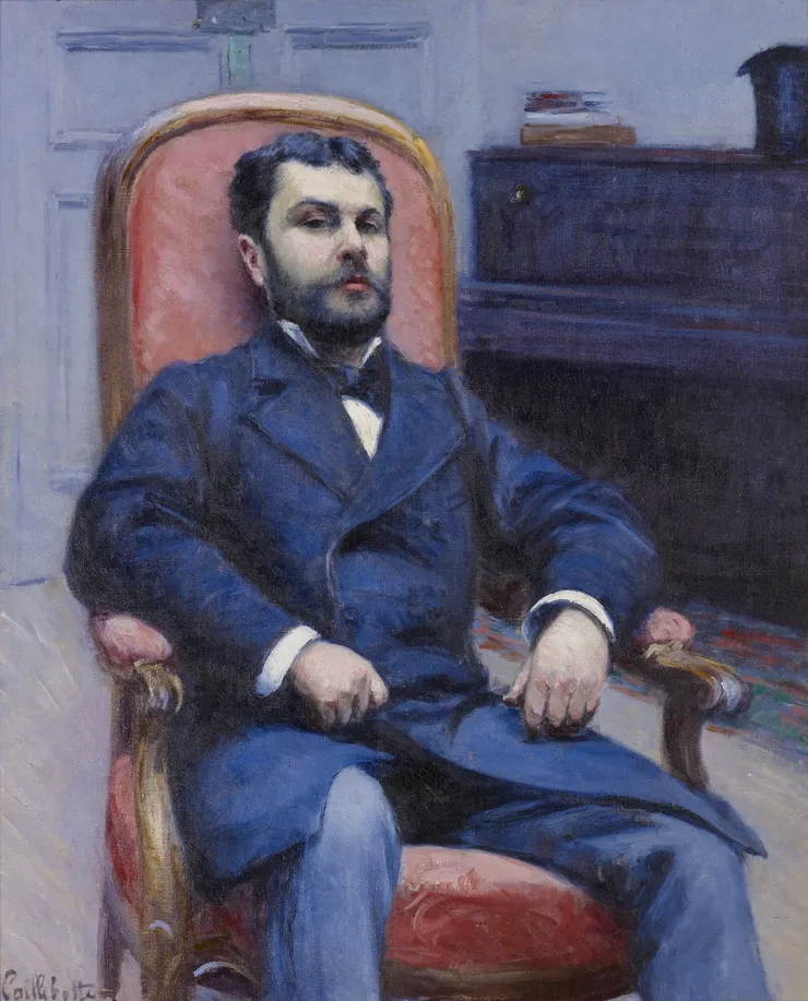 《理查德·加洛肖像》（Portrait de Richard Gallo），為卡耶博特的密友，收藏於洛桑艾米塔日基金會。