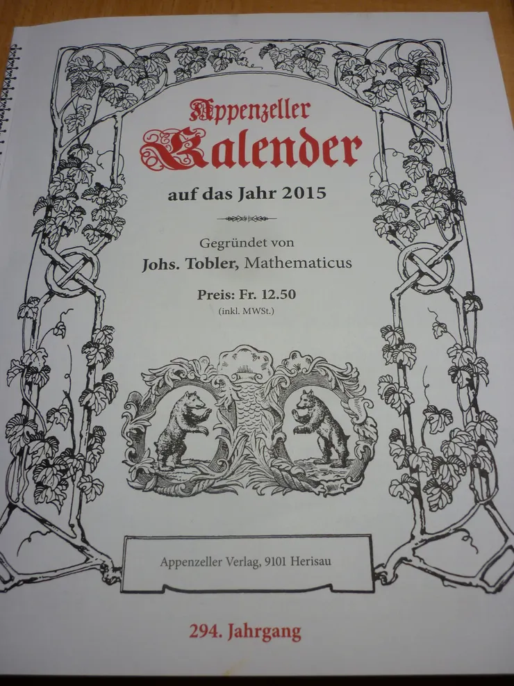 2015年阿彭策爾年曆。攝影／辛為德