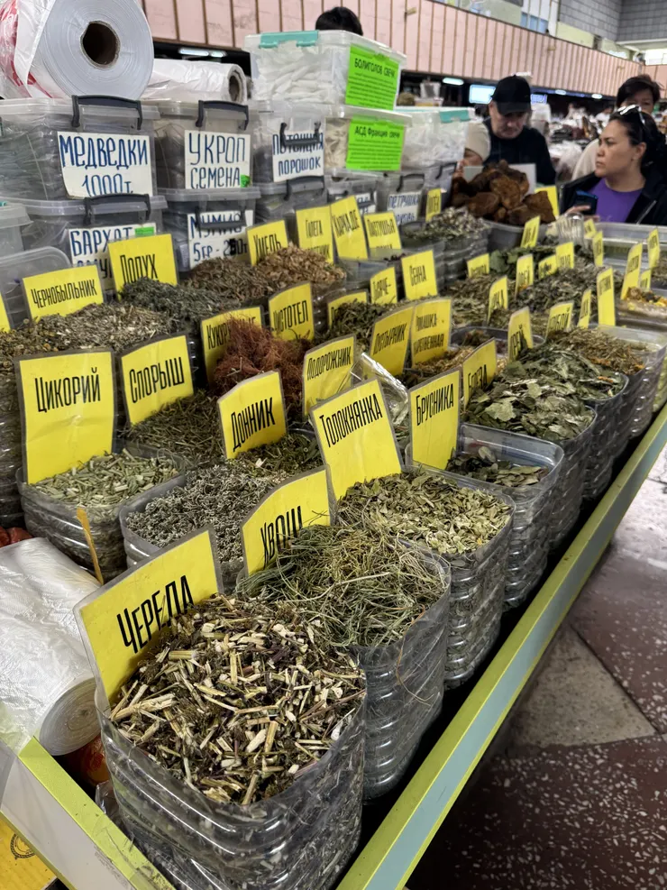 中亞草藥，像是中藥攤或是青草茶攤