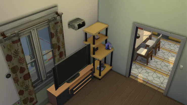 雖然我有點不想把電視機放在窗前，總覺得好像看著自己看電視...但這樣偏一點也沒關係吧。