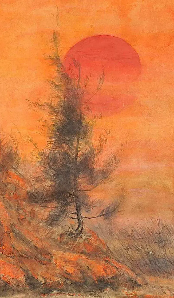 〈夕陽殘照〉局部－夕陽