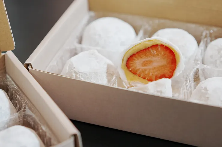 金桃家 奶油綠豆草莓大福