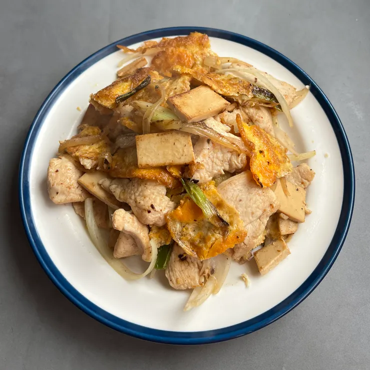 腊豆腐炒雞的成品