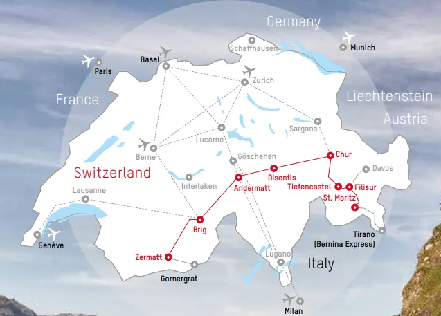 冰河列車路線圖