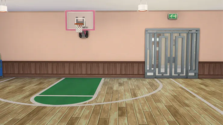 粉紅色的籃球架沒見過吧？比看慣的黑、白、綠新穎。