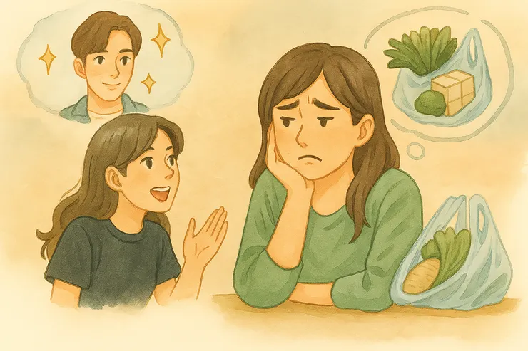 媽媽該煩惱要不要去朝聖菜市場的週年慶吧