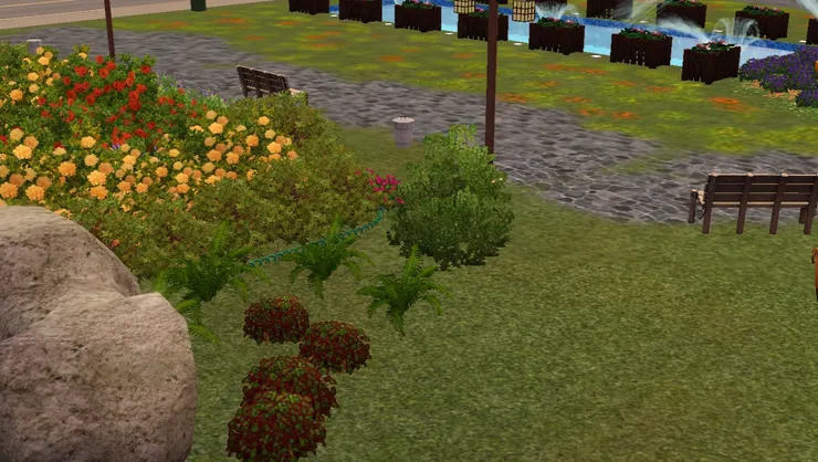 公園內不只是花，還有些灌木。