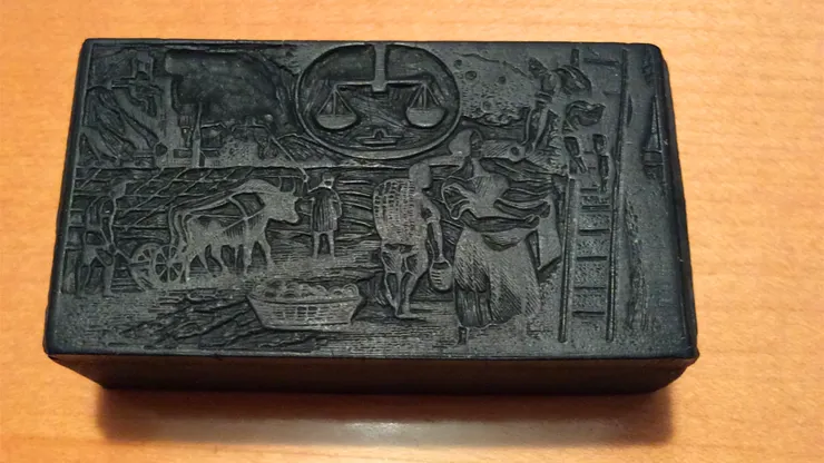 18世紀時用來印製圖片的木刻印章。攝影／辛為德