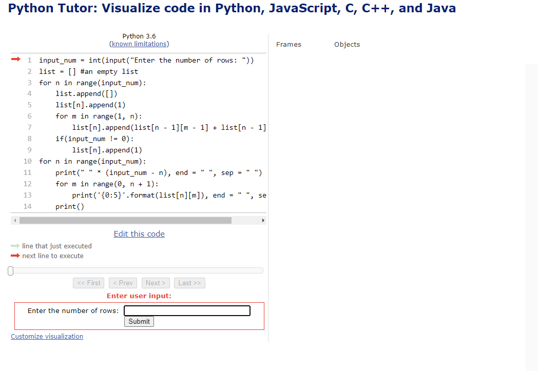 Python 視覺化工具網站 - Python Tutor