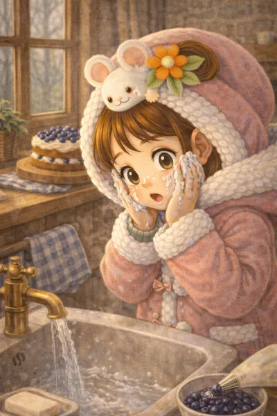 小可愛學做藍莓蛋糕