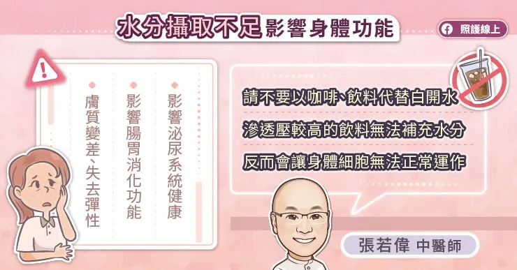 水分攝取不足影響身體功能