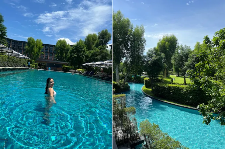 度假村內的泳池＆漂漂河也是很讚的