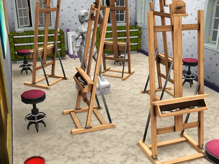 每個人都畫不同的角度。(我選畫背面，就是左邊窗下那個角落，這樣便不用畫臉了！)