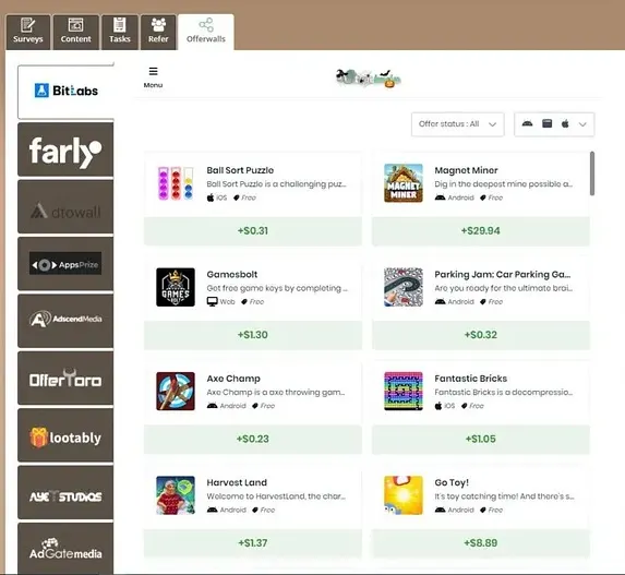 Timebulks Offerwalls