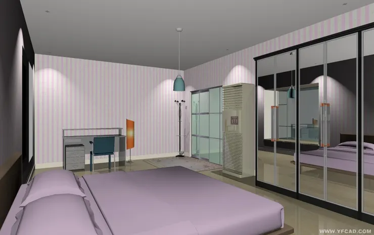 房間用了敞門，有點和式風格；這房間用了直立式冷氣機。