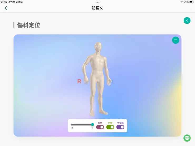 圖三：再經絡後脈診45歲經絡穴道堵塞圖