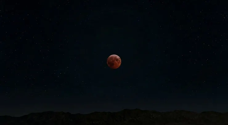 地球上的月食（Gemini 模擬示意圖）
