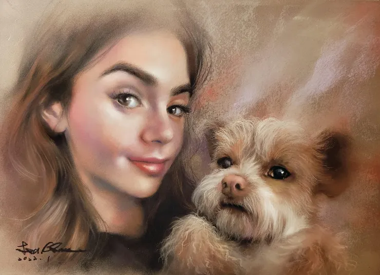 Emily in Paris 艾蜜莉在巴黎 (媒材:粉彩)