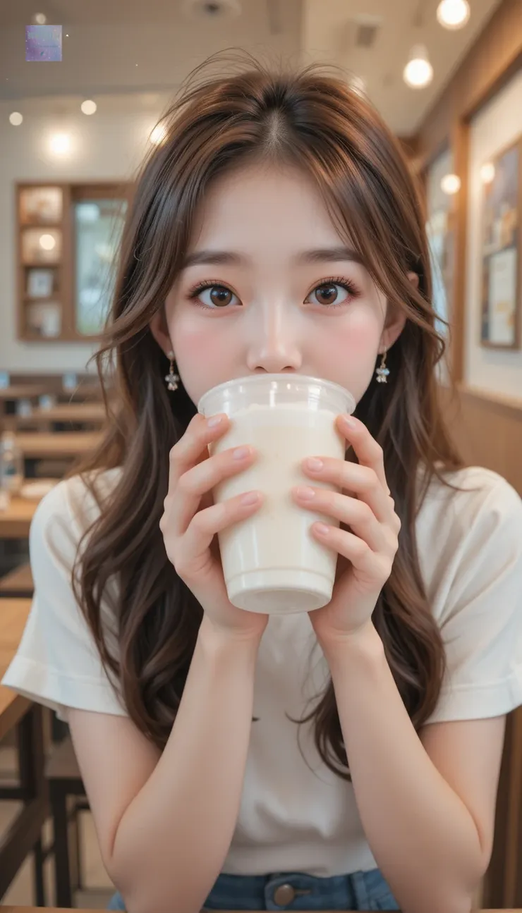 沐曦小聲地說，用奶茶杯擋住半張臉。