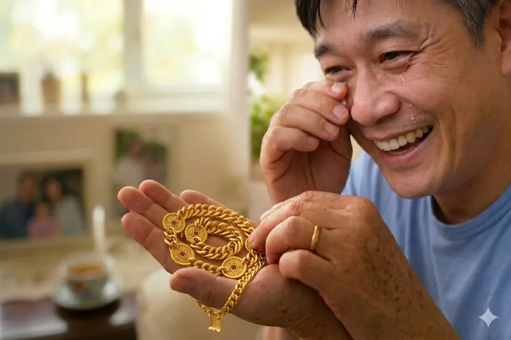 找到已故母親遺失的黃金項鍊(示意圖)