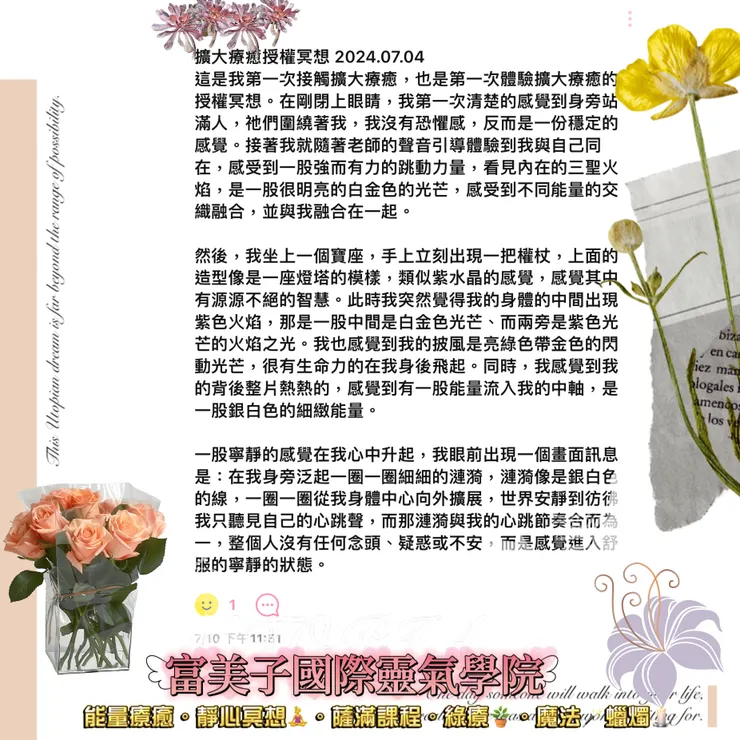 擴大療癒課程心得