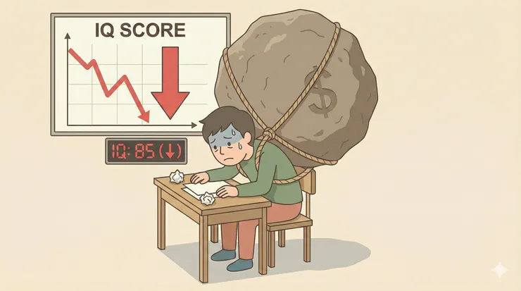 貧窮作為認知稅，甚至會讓人的智商下降。由Gemini製圖