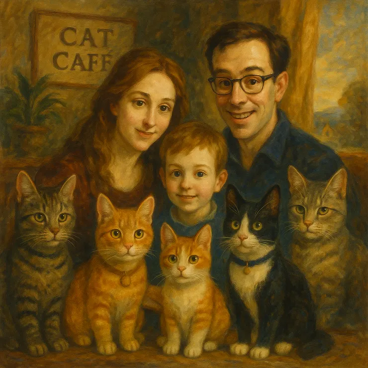 浪漫主義風格強調情感表達與自然崇高，畫面常流露出溫柔的光影與詩意氛圍。 筆觸柔和流動，色彩溫暖深沉，人物表情帶有理想化與內在情感的深度。 構圖常融入自然景色或象徵意境，傳遞對自由、愛與人性本質的嚮往與讚頌。