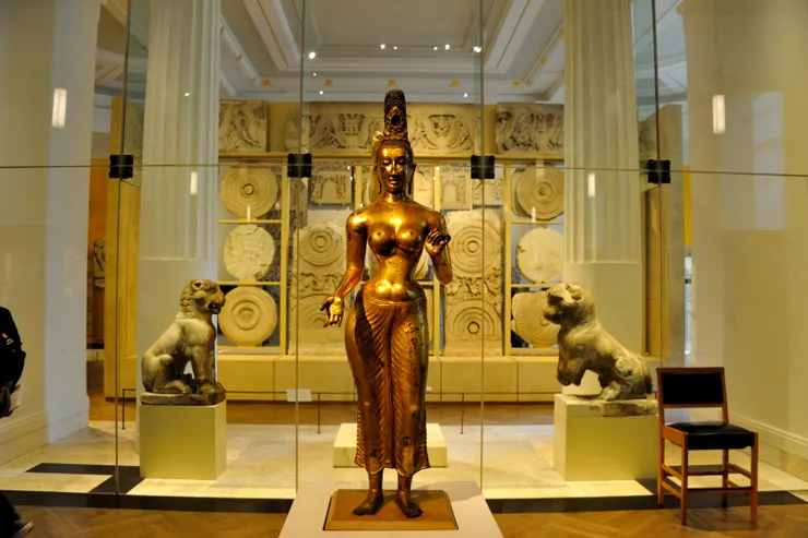 【中國與南亞展室，女神Tara銅雕(斯里蘭卡)。】