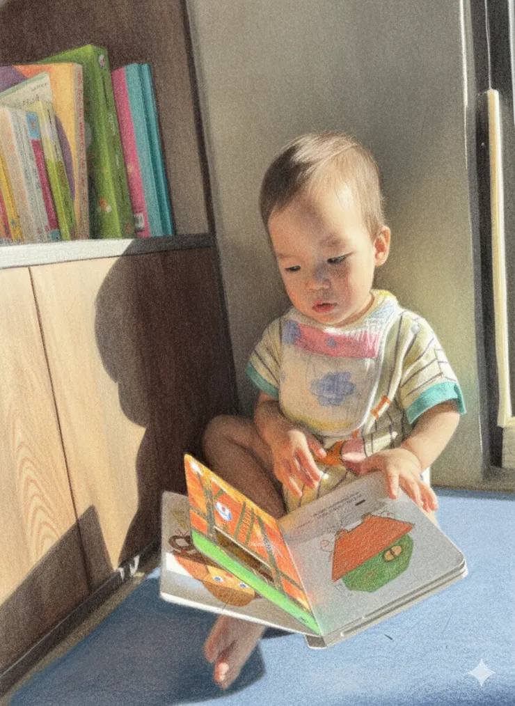 專注看書的多多