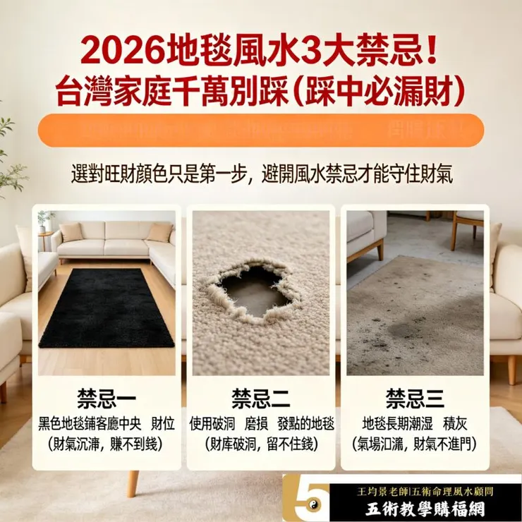 2026地毯風水3大禁忌！台灣家庭千萬別踩（踩中必漏財）