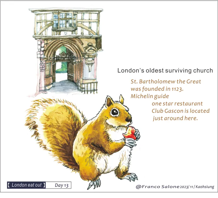 這家一星法餐的隔壁,竟然就是倫敦現存最古老的教堂