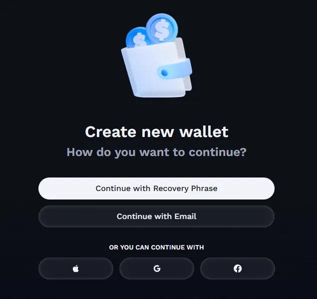 3.點選Create new wallet