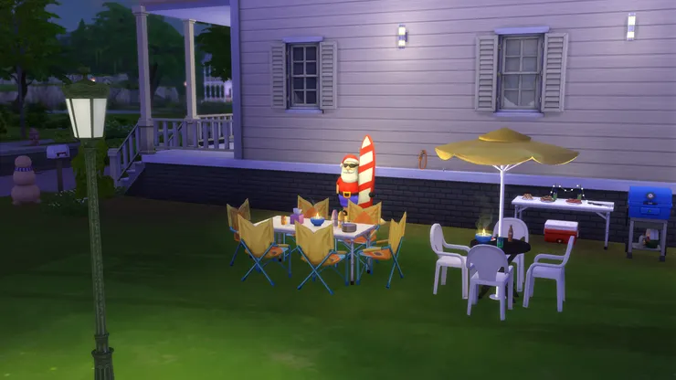 這個性感的聖誕老人燈飾非常吸睛，簡直是全場的焦點！