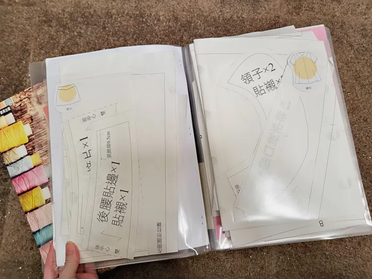 剪下的紙型也可以用這種資料夾分類標示起來,要練習時很好找唷!