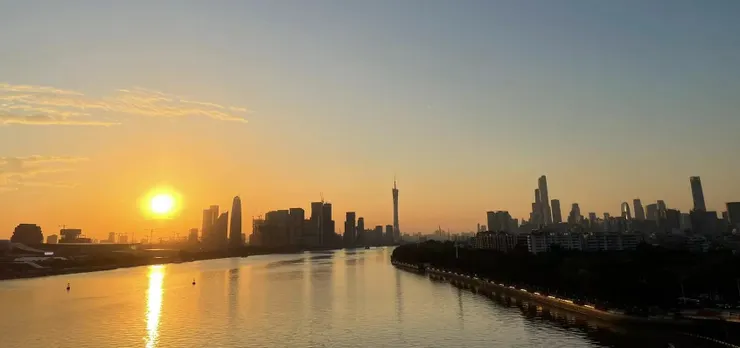 廣州市珠江邊的黃昏